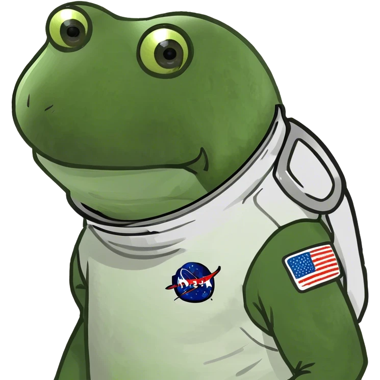green frog in a spacesuit emoji