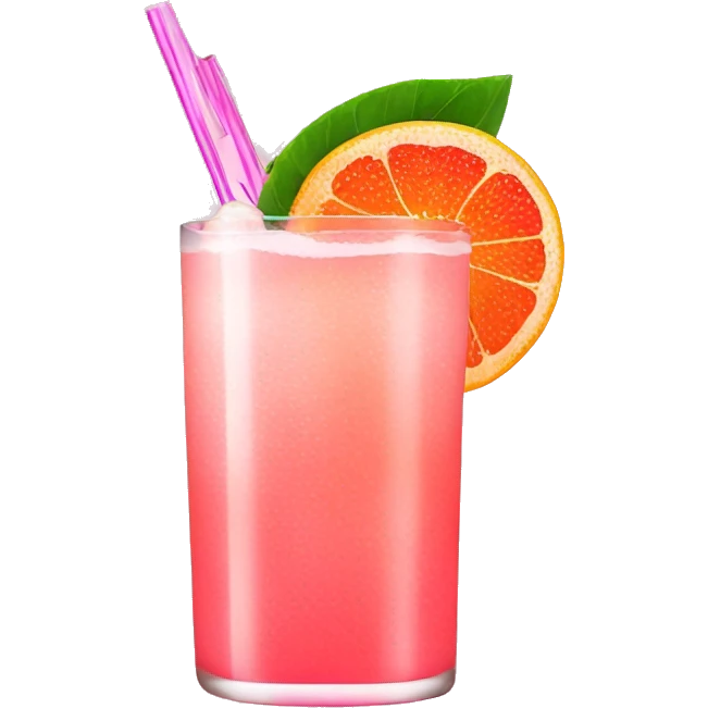 cocktail pink whit a grapefruit  emoji