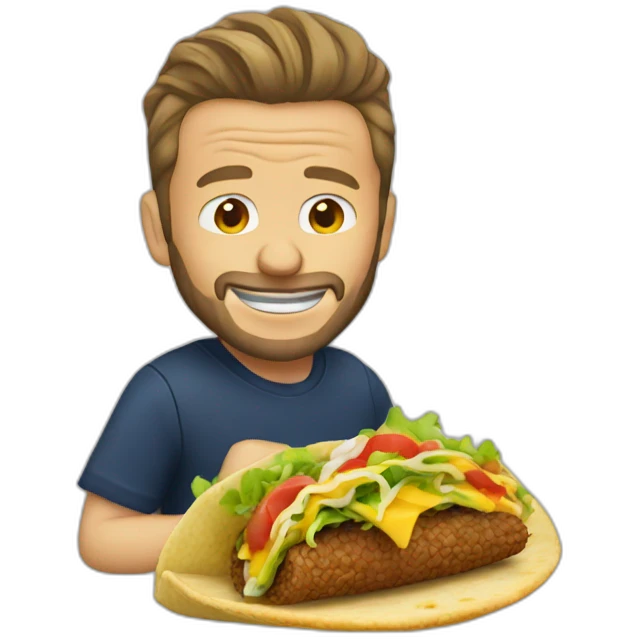 David beckham eating a taco emoji