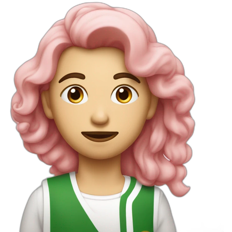 Un garcon avec un mayot de l'algerie rose qui fume une puff emoji