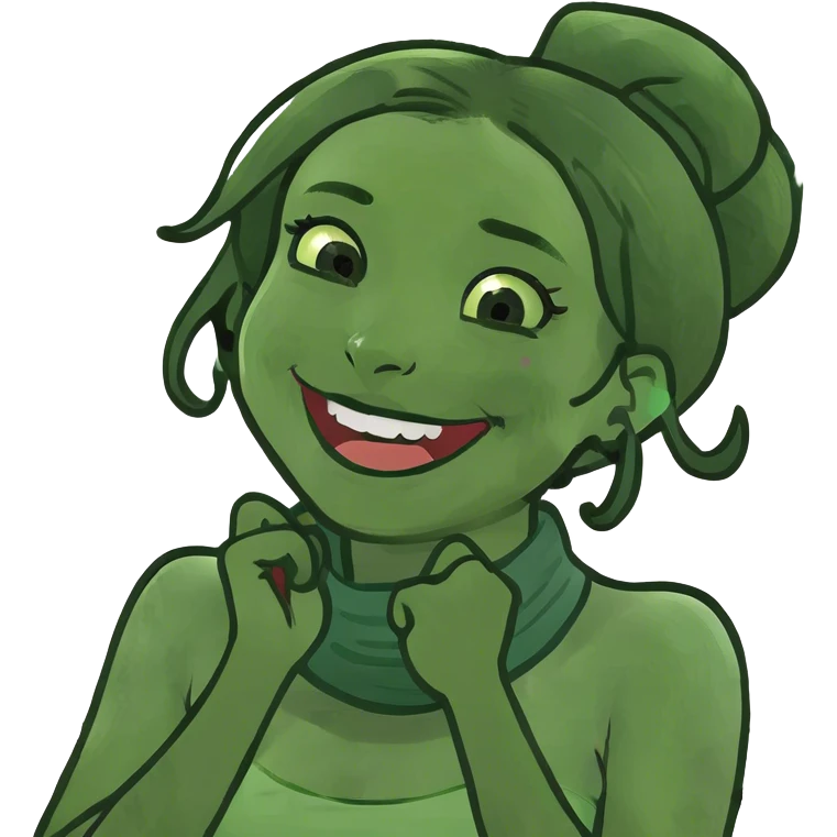 girl hands around her neck while laughing emoji