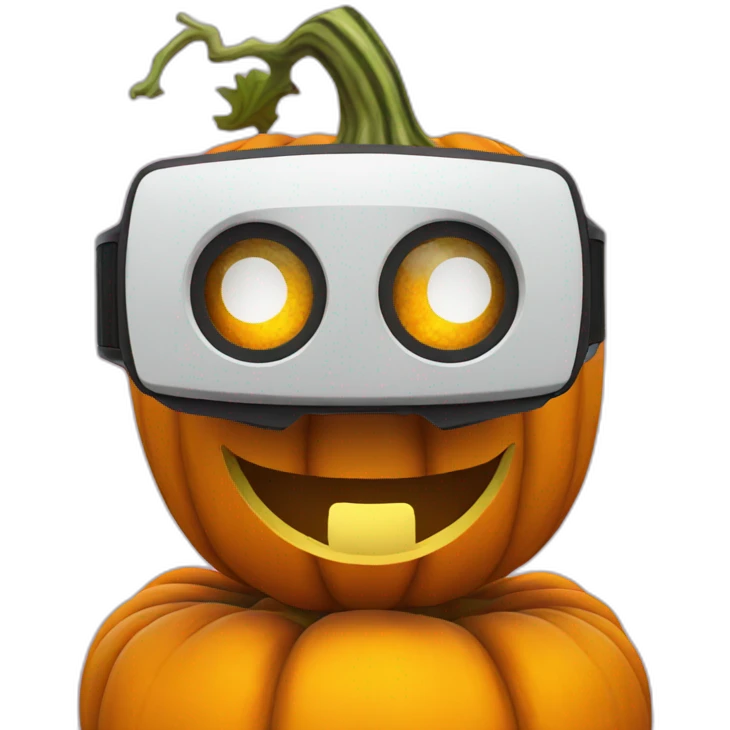 pumpkin in vr headset emoji
