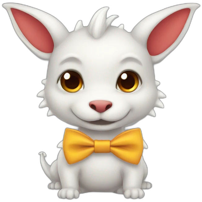 dragon cute bow tie emoji