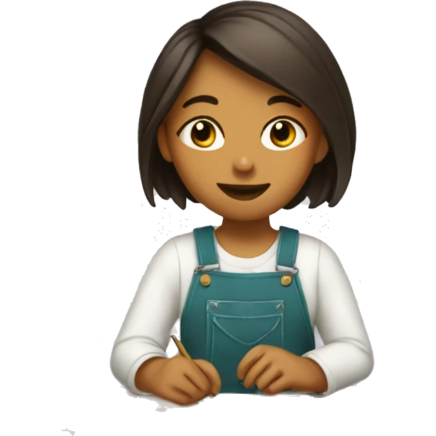 A girl doing crafts emoji