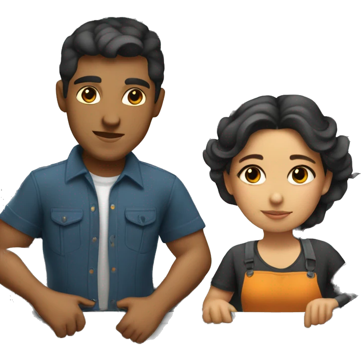 Mexican Boy and girl tow truck drivers together  emoji