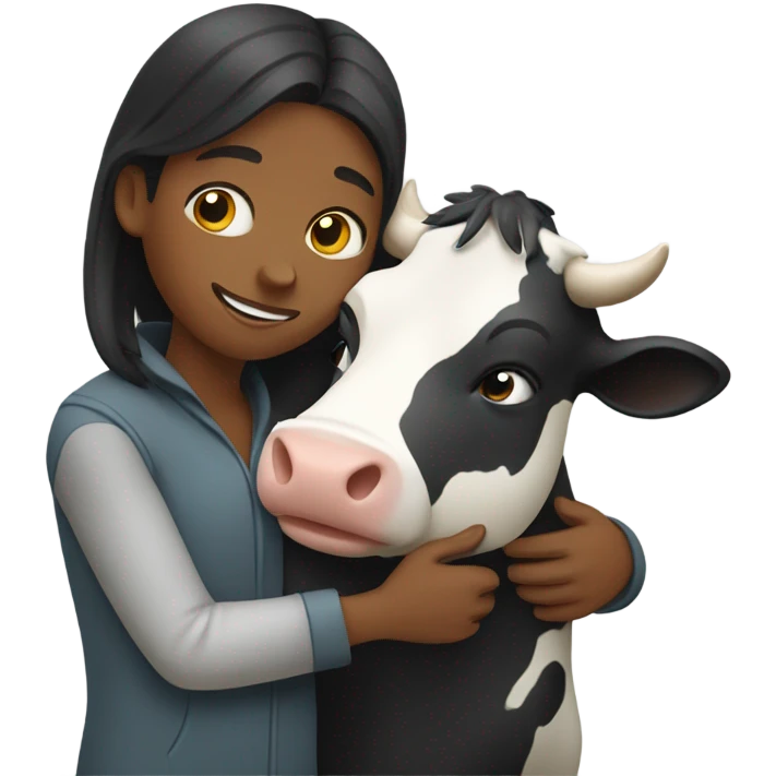 Hugging a cow emoji