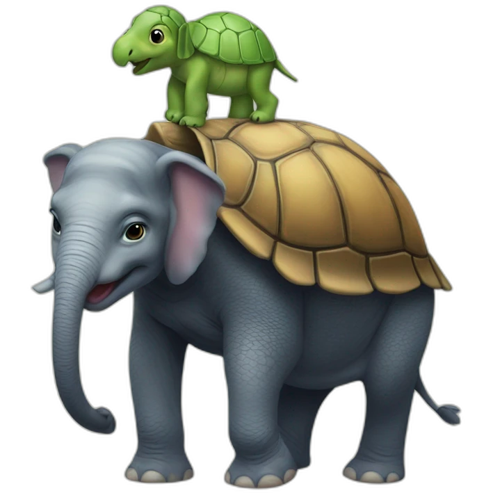 Tortue sur elephan emoji