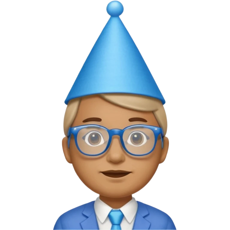 party blue hat bee with glasses full body emoji