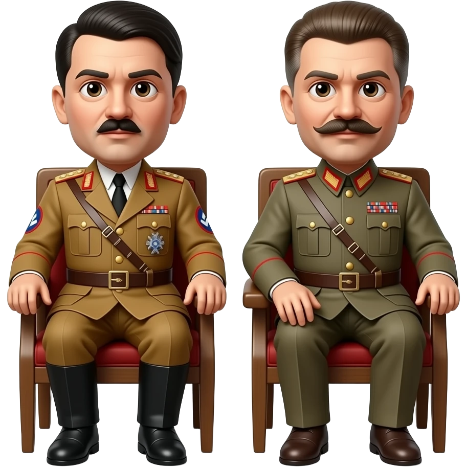 Adolf Hitler mit Stalin auf einem Stuhl  3d emoji