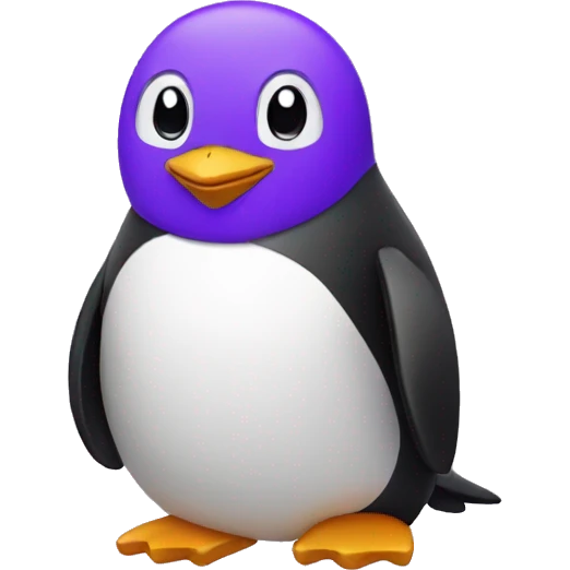 a puple sitting penguin coding emoji