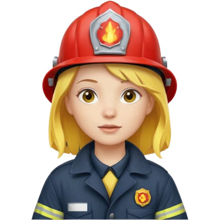 girl fireman with yellow hair emoji