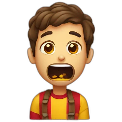 Catalan guy choking on chocolate emoji