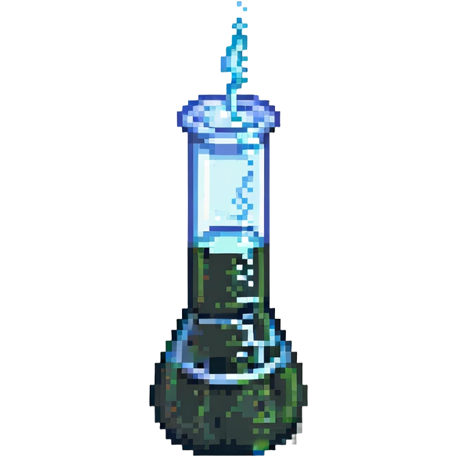 beaker with bubbling liquid pixel art emoji