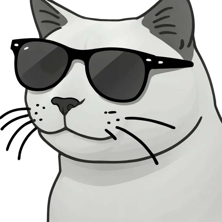 playful and cool cat with sunglasses emoji