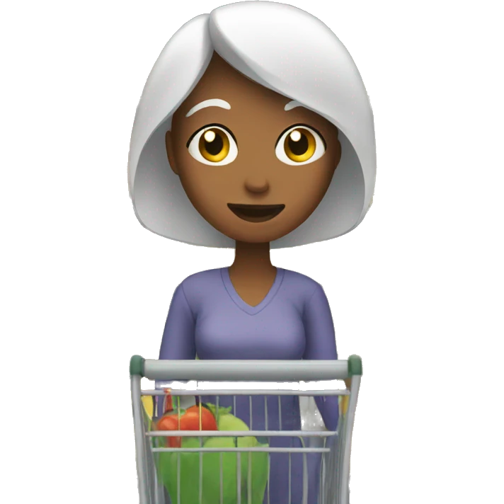 woman with supermarket cart emoji