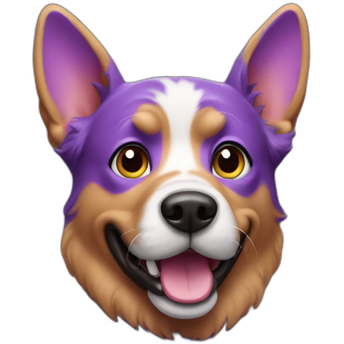 purple dog say hello emoji