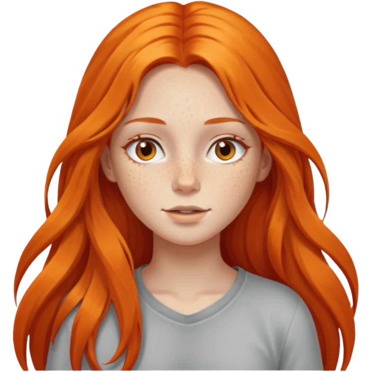 girl with very long orange hair living emoji