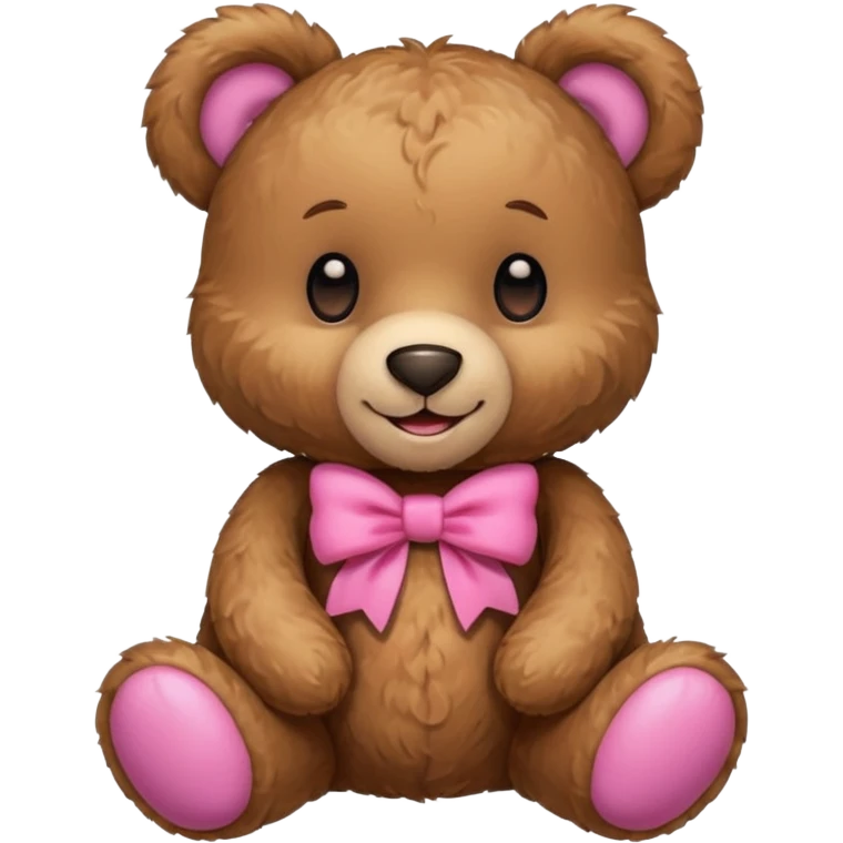 A teddy bear with a pink accessory emoji