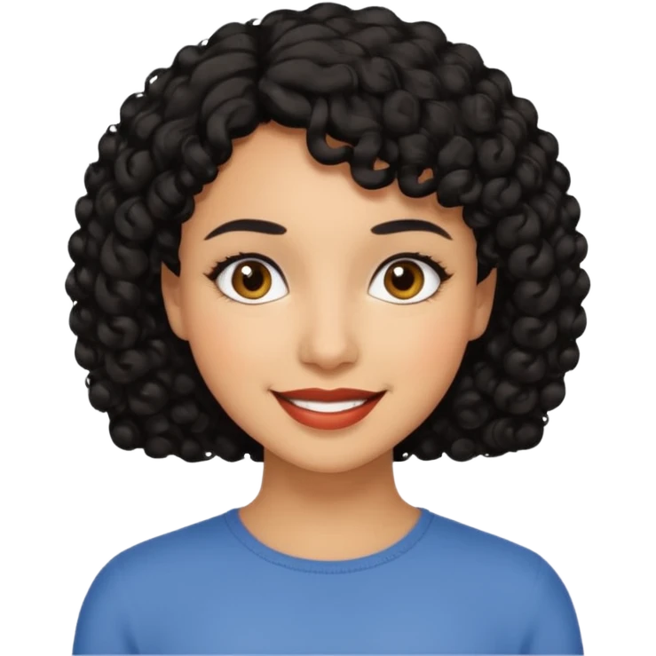 short black curly hair woman mom emoji