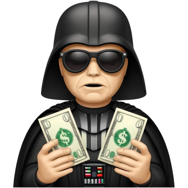 Death Vader wearing shades with dollar signs emoji