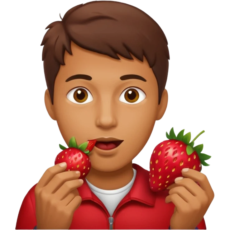 the man eating strawberries
 emoji