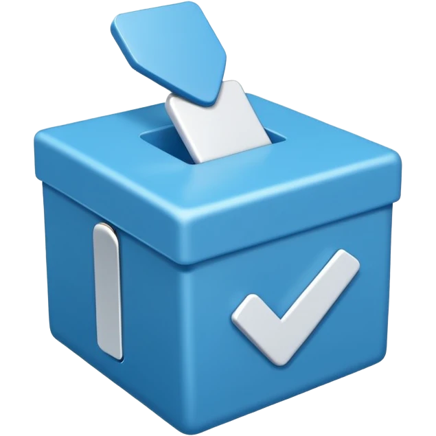 Blue box with a white check mark in the middle of the blue box that is a little bit tilted to the right and its 1 dimensional  emoji