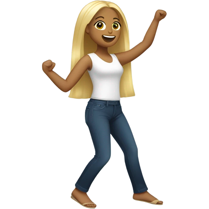 Puerto rican beard short hair with long blonde hair girl dancing emoji