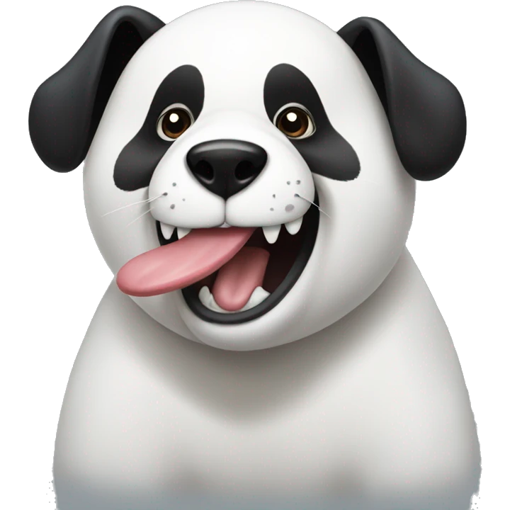 Panda licking dog emoji