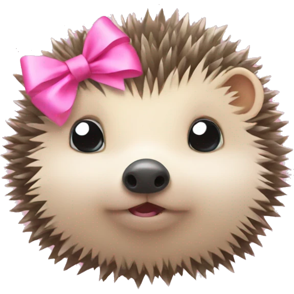 hedgehog with a pink bow emoji