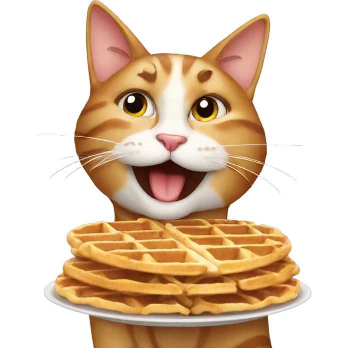 cat eating waffles emoji