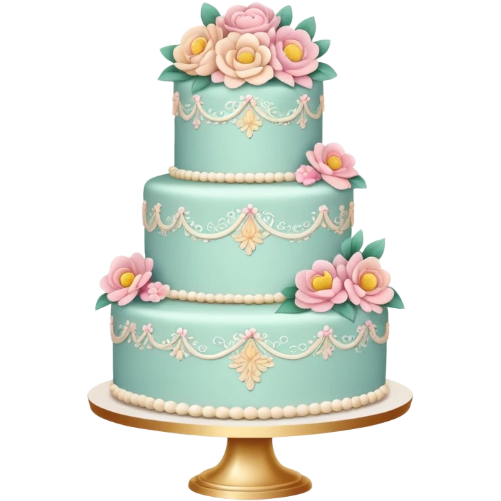 Romantic pastel wedding cake emoji