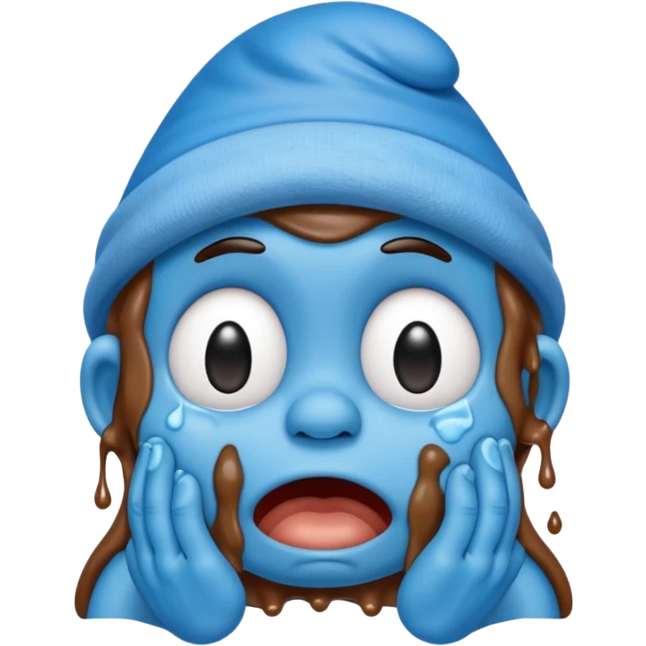 Smurf crying stuck in poo  emoji