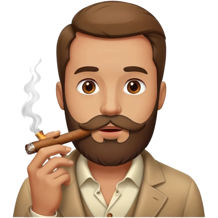 Guy with beard and holding cigar in mouth emoji