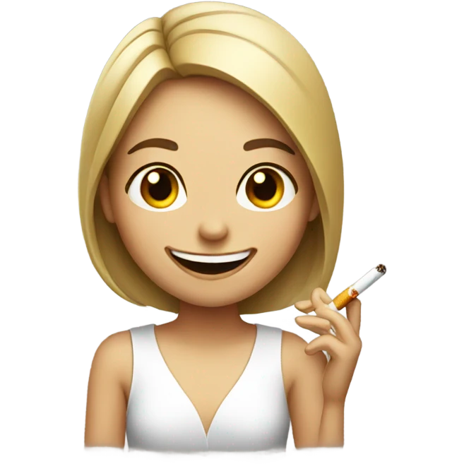 smiling girlwith cigarette emoji
