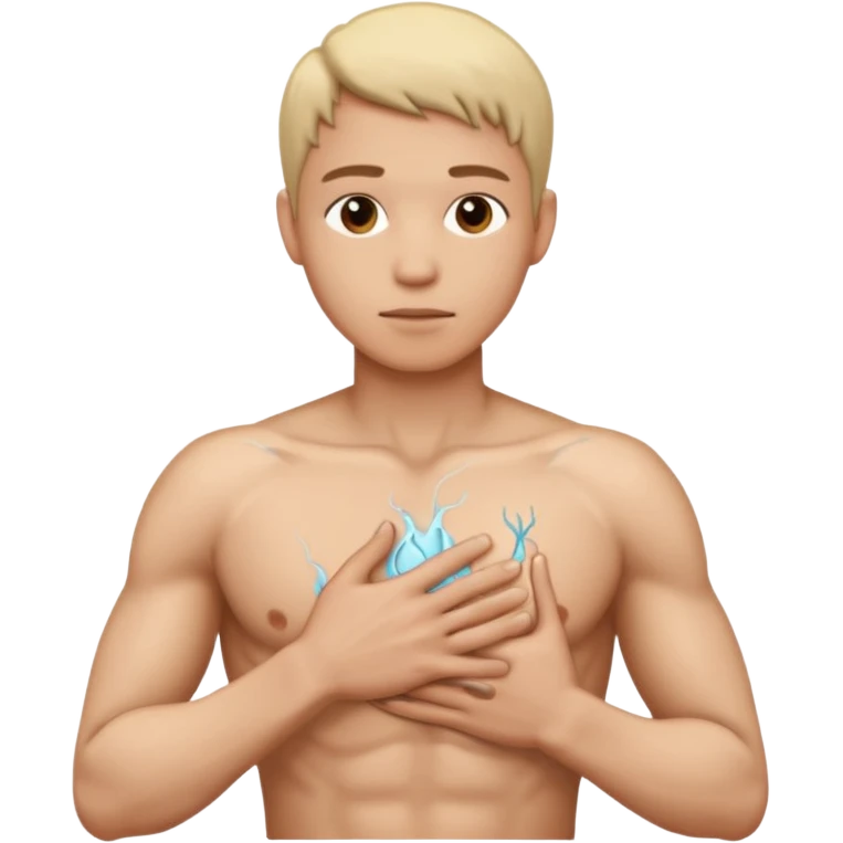 una mano en pecho emoji