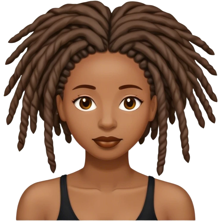 Black woman with locs tchuips
 emoji