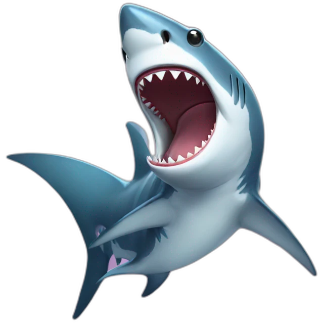 shark waving hello emoji