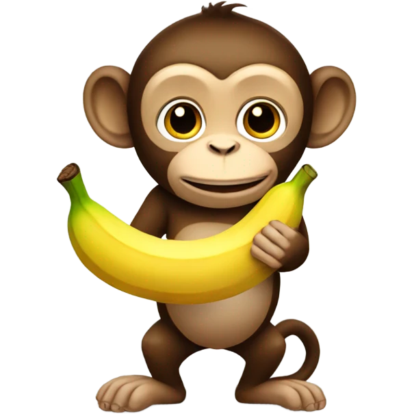 Monkey with banana  emoji