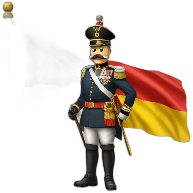 Kaiser Wilhelm II holding the flag of the German Empire emoji