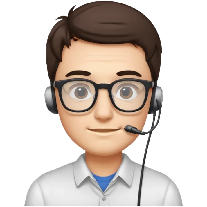 geek wearing square glasses with earpods  emoji
