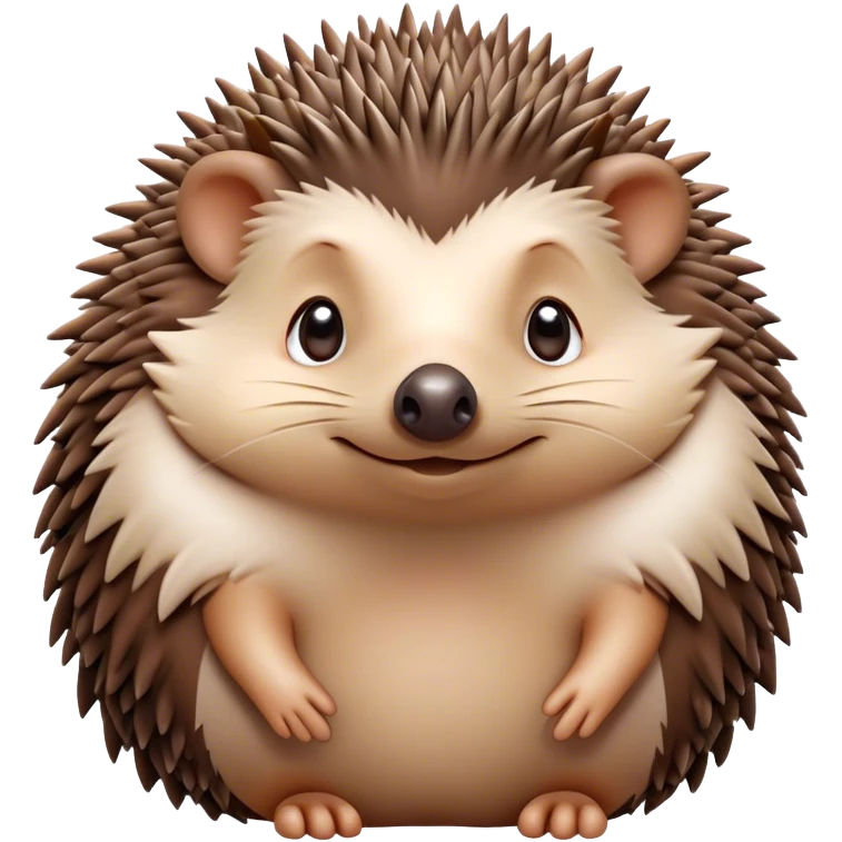Cinematic Noble Hedgehog Portrait Emoji, Poised and regal, with a compact, spiky build and a rich, earthy Fur of brown spines and a soft underbelly, deep-set soulful beady eyes, Simplified yet sharp and sophisticated features, highly detailed, glowing with a warm, dignified glow, high shine, intelligent and endearing, stylized with an air of woodland charm, focused and attentive, soft glowing outline, capturing the essence of a watchful and confident little hedgehog, so majestic it feels as though it could scurry out of the screen with effortless authority! emoji