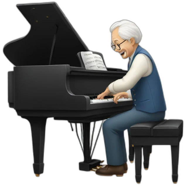 Old man playing piano emoji