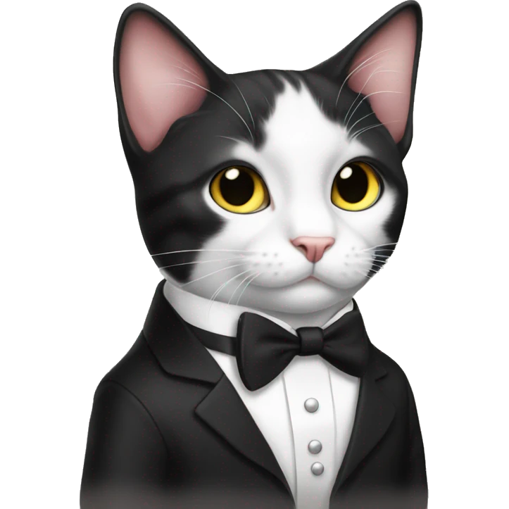 a tuxedo cat in a tuxedo emoji
