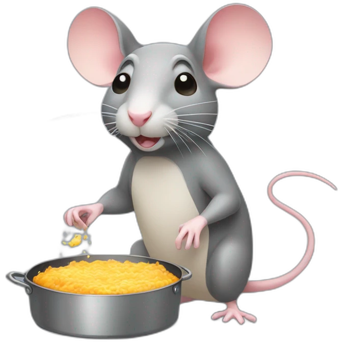 rat frying a pastel emoji