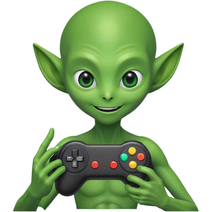 alien with joy stick emoji