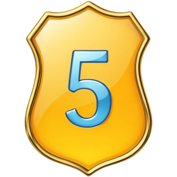 shiny badge emoji with number 5.7 only emoji