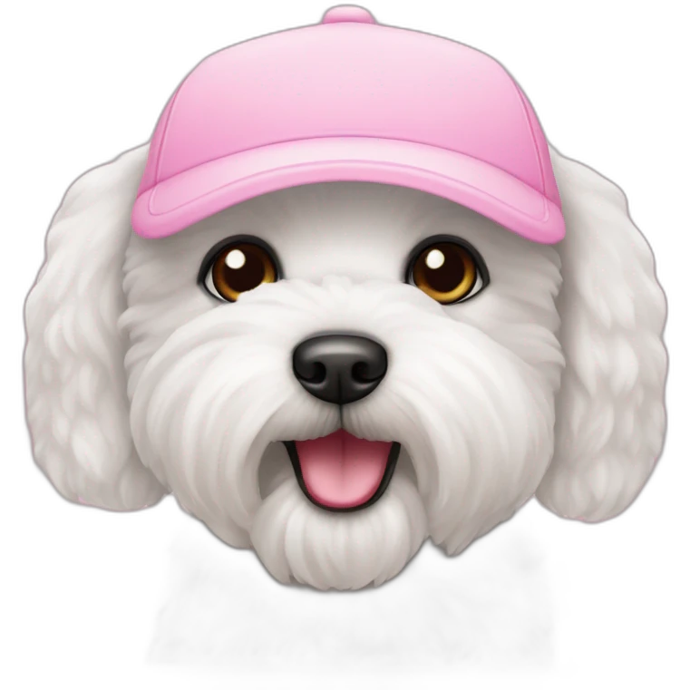 Bichon maltés gorro rosa emoji