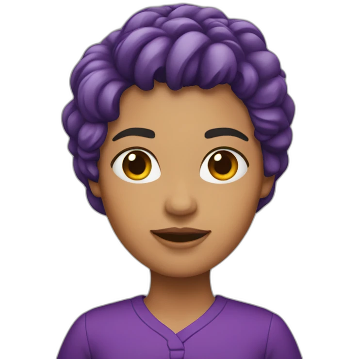 Mujer pelo corto morado emoji