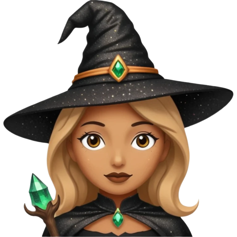 black gitter hat witch emoji