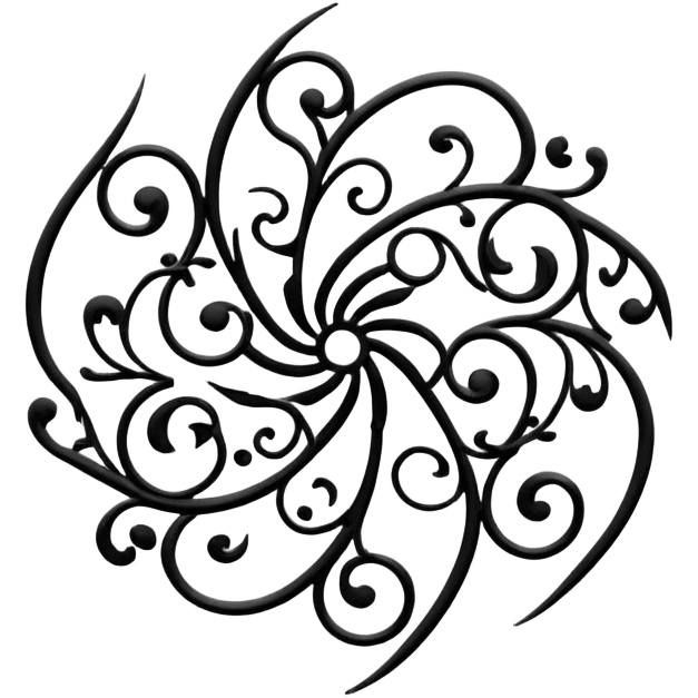 Simple black spiral floral filigree graphic  emoji